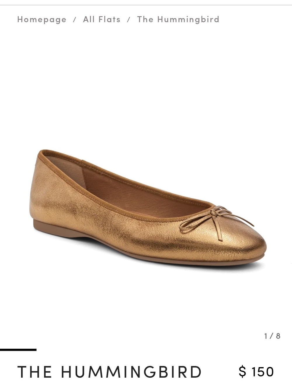 Hummingbird Metallic Ballet Flat - Gold